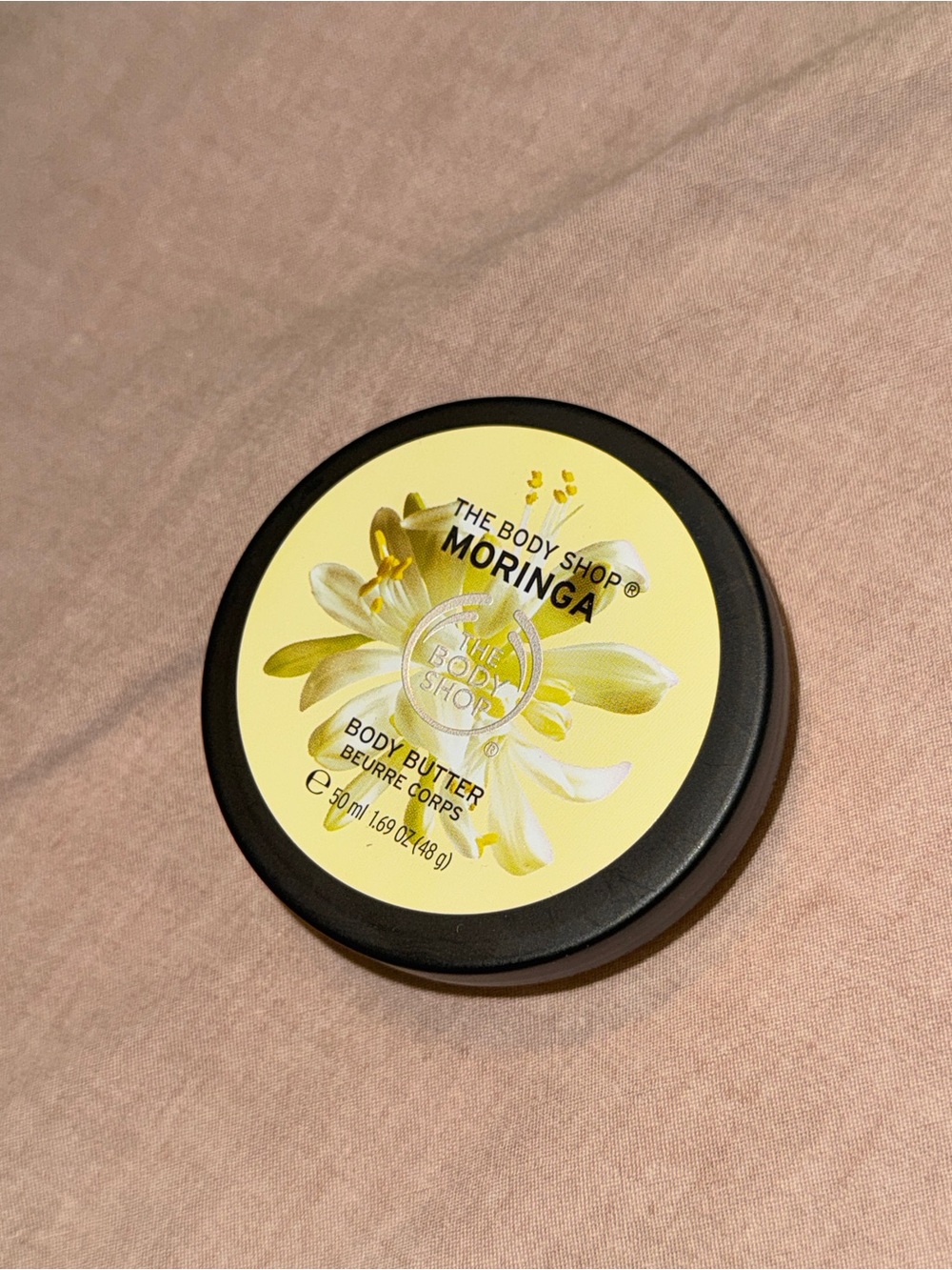 The Body Shop Moringa Softening Body Butter 50ml travel-sized jar
